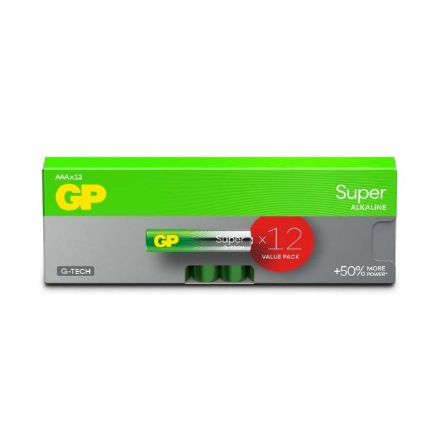 BATTERI GP SUPER ALKALISK 12PK