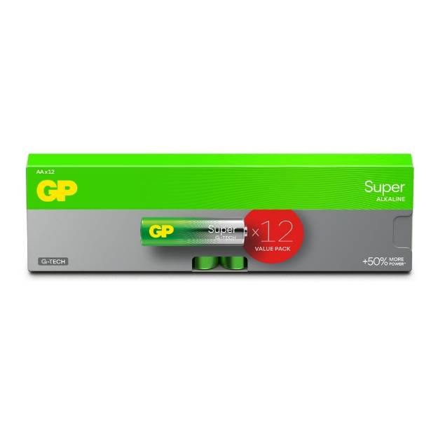 BATTERI GP SUPER ALKALISK 12PK