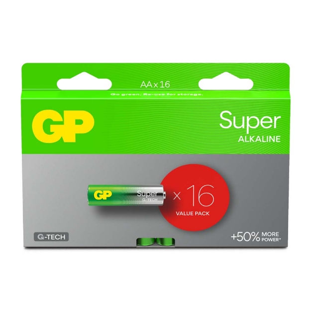 BATTERI GP SUPER ALKALINE 16PK