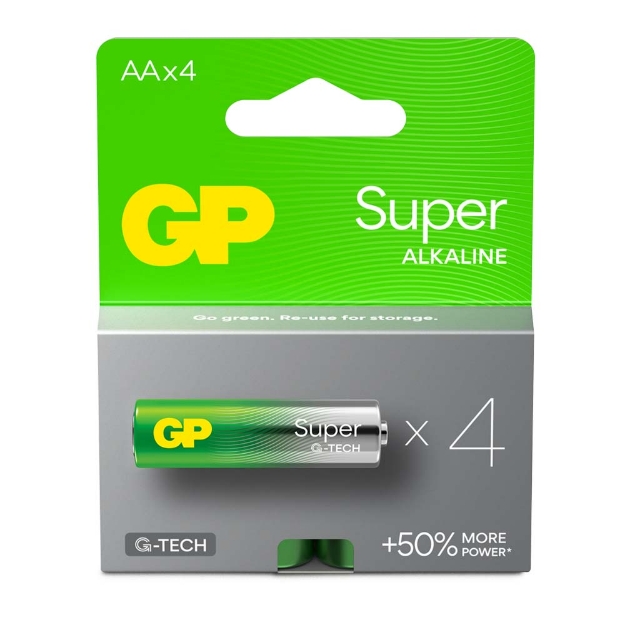 BATTERI GP SUPER ALKALINE 4PK NY